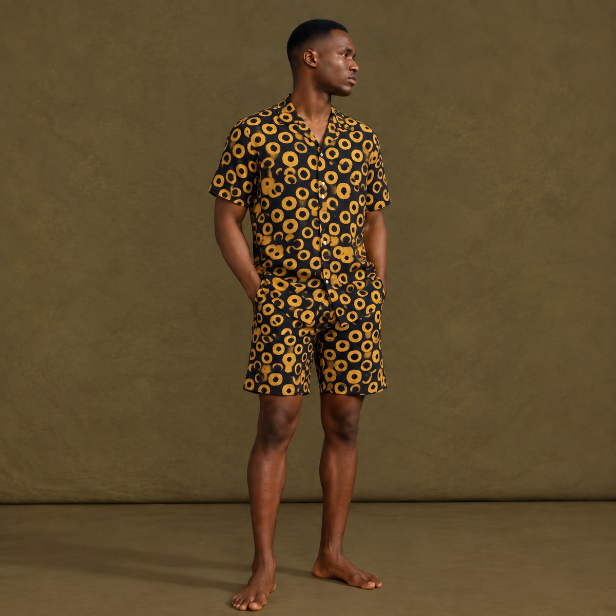 Men's Ankara Mix and Match Short Sleeve Shirt