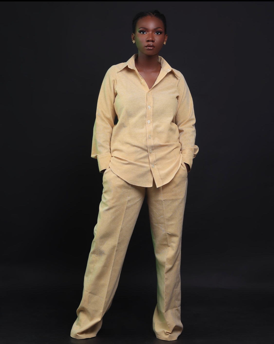 Linen long sleeve shirt with trouser