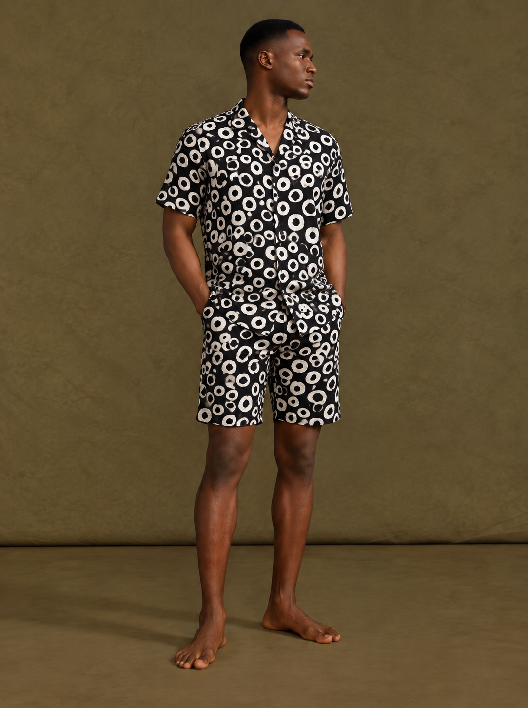Men's Ankara Mix and Match Short Sleeve Shorts Set