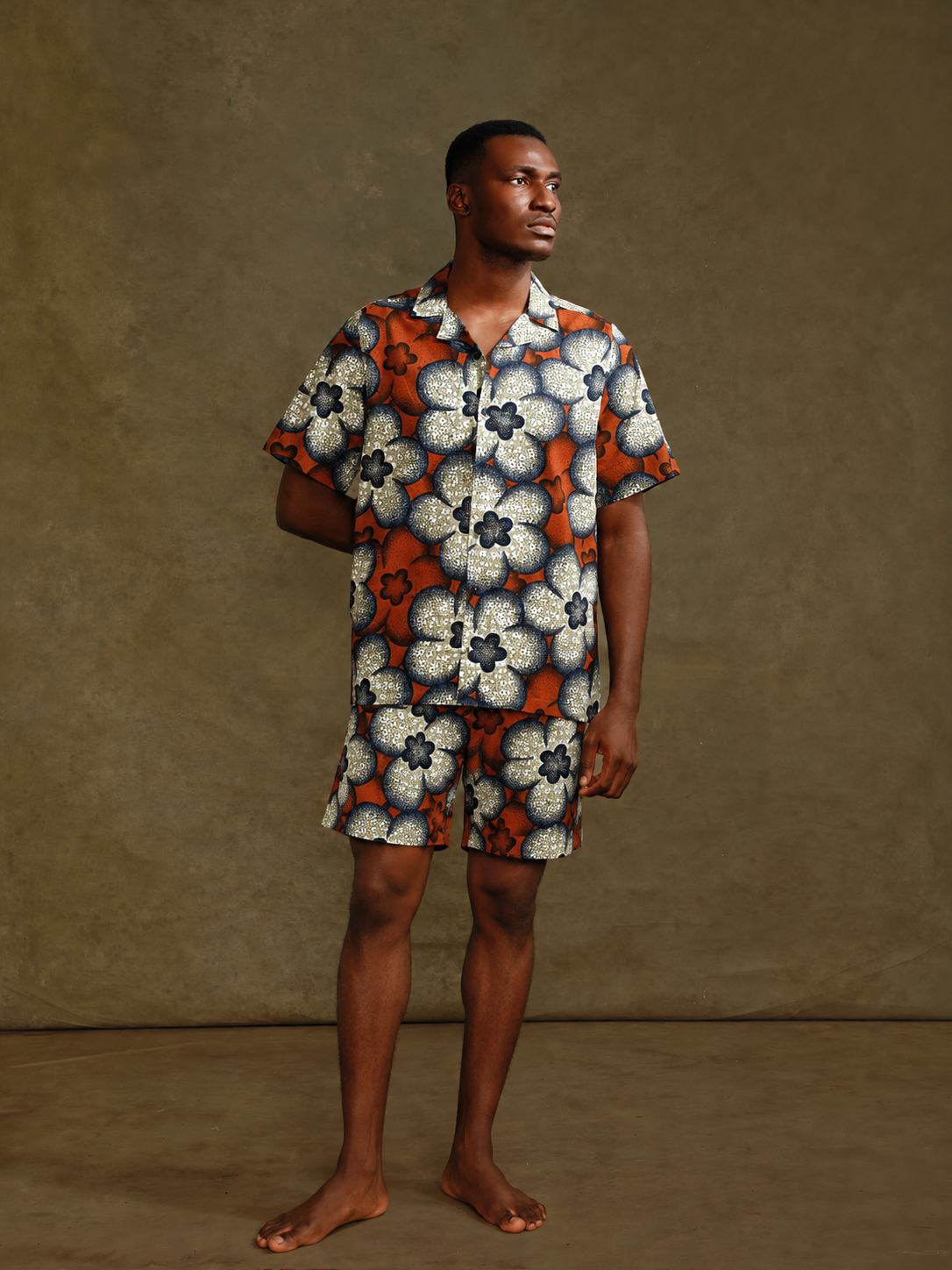 Men's Block Ankara Short Sleeve Shirt